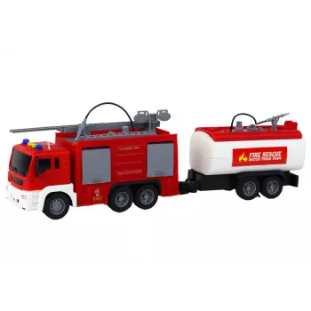 LEAN TOYS Fire Department With Trailer Fire Truck 1:16 Sounds of Light