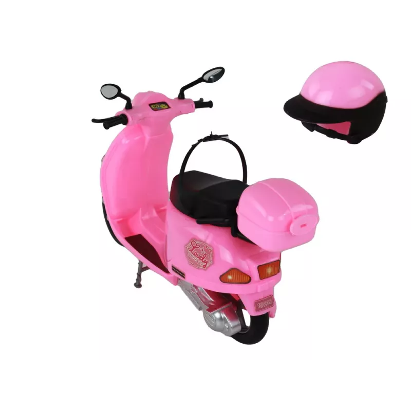 LEAN TOYS Puppe auf rosa Roller mit beweglichen Elementen
