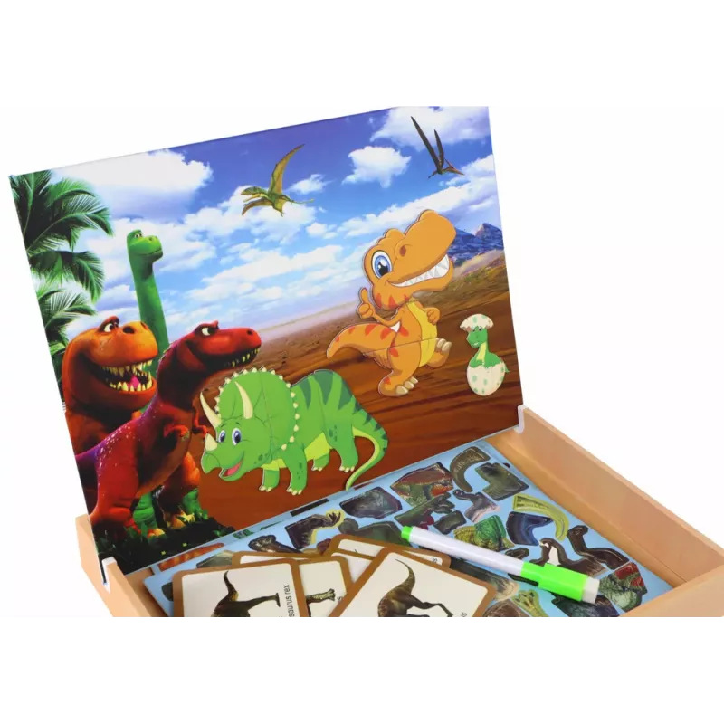 LEAN TOYS Pädagogisches Magnetpuzzle-Set mit Dinosauriern