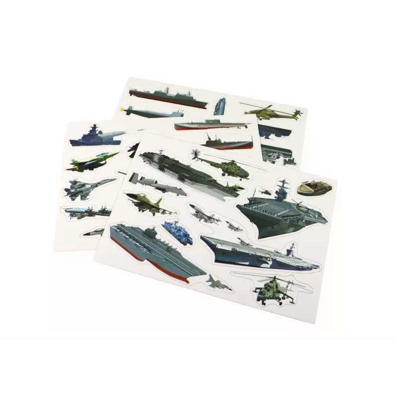 LEAN TOYS Pädagogisches Magnetpuzzle-Set - Militärschiff-Motiv, 30 Teile, Holz, ab 3 Jahren