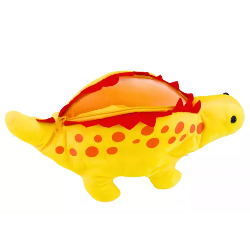 LEAN TOYS Plüsch-Dinosaurier Federmäppchen Aufbewahrungsbox Anhänger Gelb