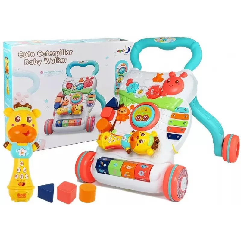 LEAN TOYS Lauflernwagen für Babys mit interaktivem Mikrofon
