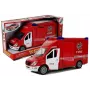LEAN TOYS Feuerwehrauto mit Reibungsantrieb, Sound und öffnenden Türen
