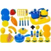 LEAN TOYS Set aus Kunststoffgeschirr für kleine Köche - 18-teiliges Spielküchenzubehör