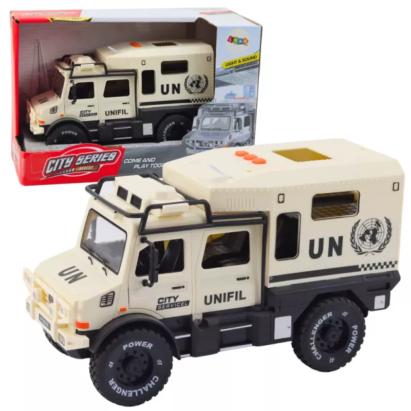 LEAN TOYS Off-road Vehicle City Service mit Türen zum Öffnen, Sound und Licht