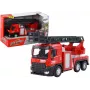 LEAN TOYS Rotes Feuerwehrauto mit ausziehbarer Leiter
