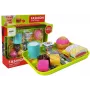 LEAN TOYS Set Eating Dessert Cake with Tray - 8-teiliges Porzellan- und Edelstahl-Servierset