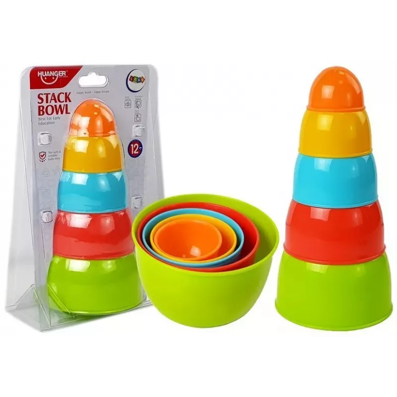 LEAN TOYS Pyramid Cups Bowls für Babys 5 Stück