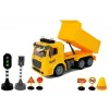 LEAN TOYS Tipper Set 1:14 RC Dump Truck mit Verkehrsschildern, Lichtern und Blitzer - Gelb