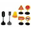 LEAN TOYS Tipper Set 1:14 RC Dump Truck mit Verkehrsschildern, Lichtern und Blitzer - Gelb