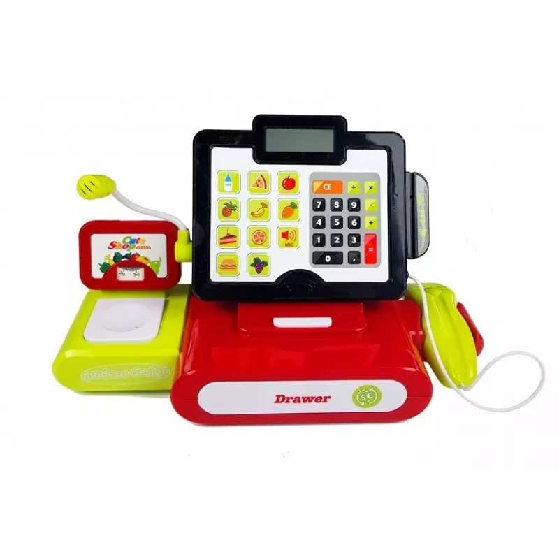 LEAN TOYS Registrierkasse mit Touchscreen-Rechner + Zubehör