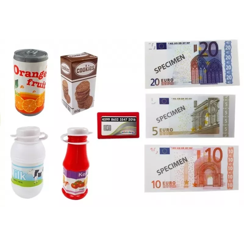 LEAN TOYS Registrierkasse mit Touchscreen-Rechner + Zubehör
