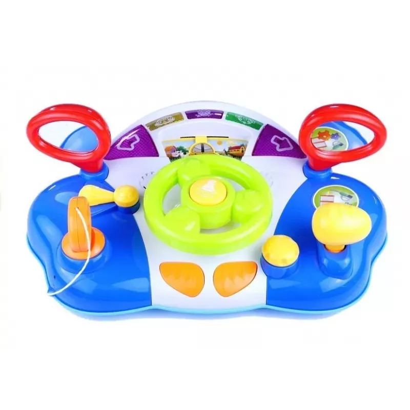 LEAN TOYS Interaktives Lenkrad für Kinder mit Armaturenbrett-Geräuschen