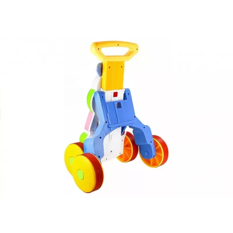 LEAN TOYS Schiebespielzeug Nilpferd für Kleinkinder und Babys mit Geräuschen, Rasseln, Knisterfolie und Spiegel