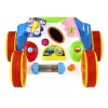LEAN TOYS Schiebespielzeug Nilpferd für Kleinkinder und Babys mit Geräuschen, Rasseln, Knisterfolie und Spiegel