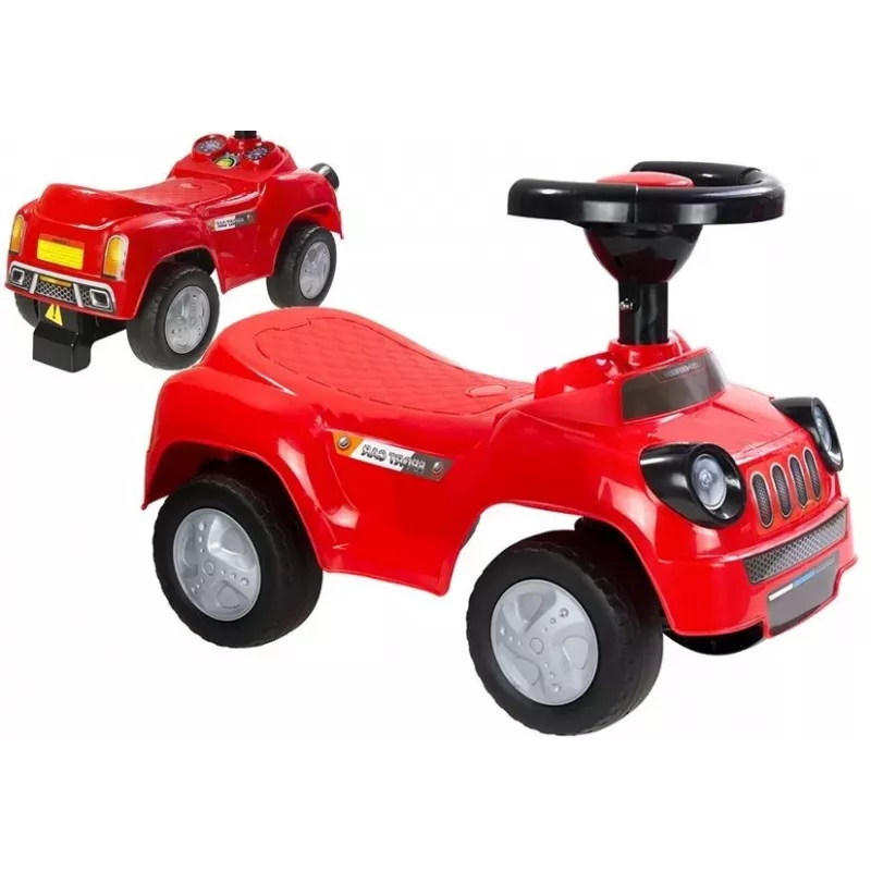 LEAN CARS Ride-On Toy Car for Toddlers Squeaker Sport Red