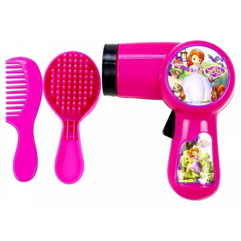 LEAN TOYS Princess in a Suitcase Set - Haartrockner, Ohrringe, Stirnband, Pink