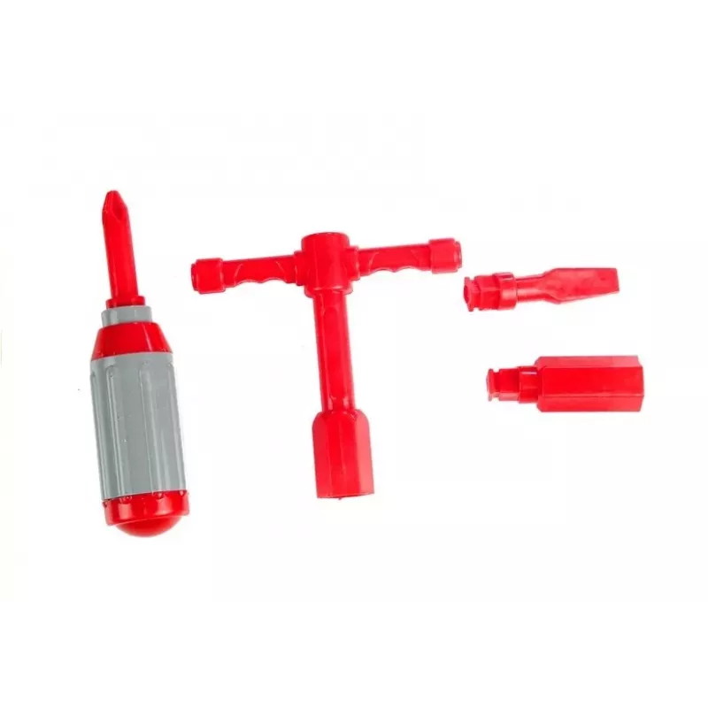 LEAN TOYS Take-Apart Feuerwehr-LKW Little Mechanic Radschlüssel Schraubendreher