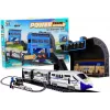 LEAN TOYS Commuter Train 244 cm Battery-Operated Electric Toy Train Set with Railway Station and Carriages