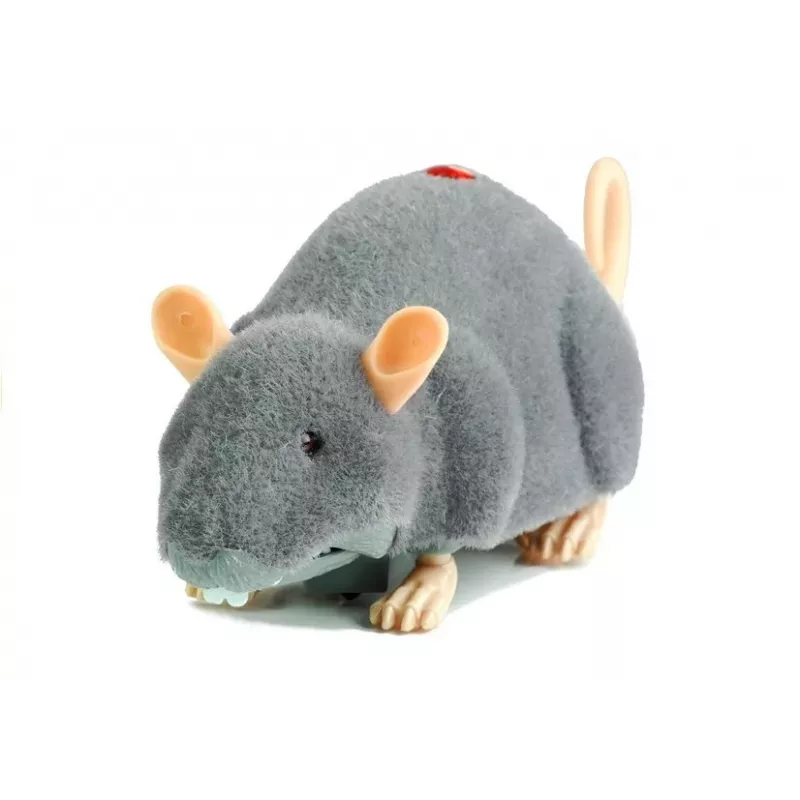 LEAN TOYS Große RC Maus auf Rädern Grau - Streich spielen