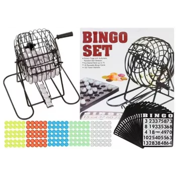 LEAN TOYS Metal Bingo Game Set Reusable Cards Lottery Machine