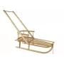 LEAN TOYS Schlitten mit Rückenlehne, Holz-Schiebestange, Holzgriff