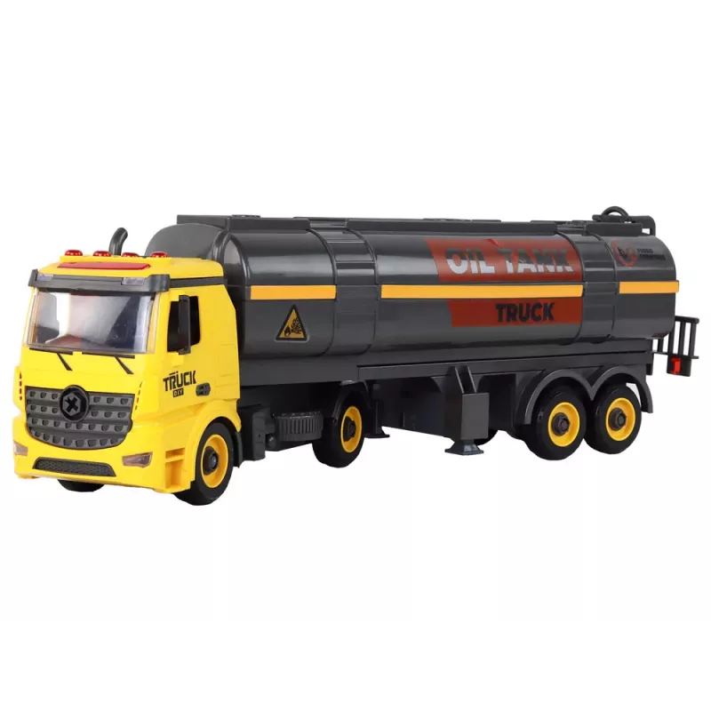 LEAN TOYS DIY Tank Truck zum Zusammen- und Auseinanderbauen, gelb, mit Licht und Sound
