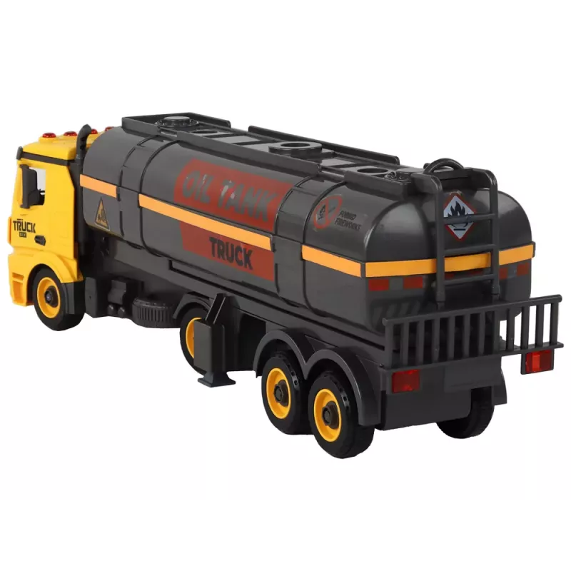 LEAN TOYS DIY Tank Truck zum Zusammen- und Auseinanderbauen, gelb, mit Licht und Sound