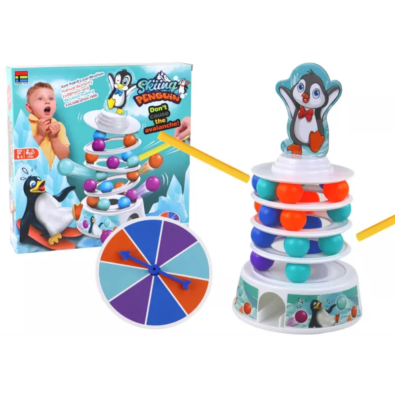 LEAN TOYS Arcade Game Penguin Balls Slide Tower Balls