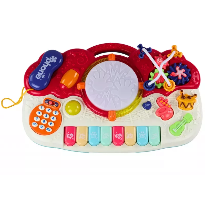 LEAN TOYS Orgelklavier pädagogisches Musikspielzeug mit Trommelklängen und Lichteffekten