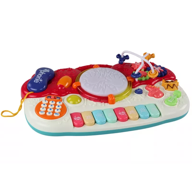 LEAN TOYS Orgelklavier pädagogisches Musikspielzeug mit Trommelklängen und Lichteffekten
