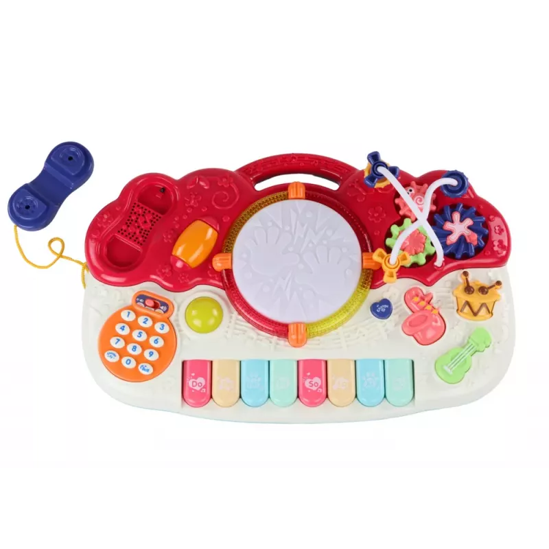 LEAN TOYS Orgelklavier pädagogisches Musikspielzeug mit Trommelklängen und Lichteffekten