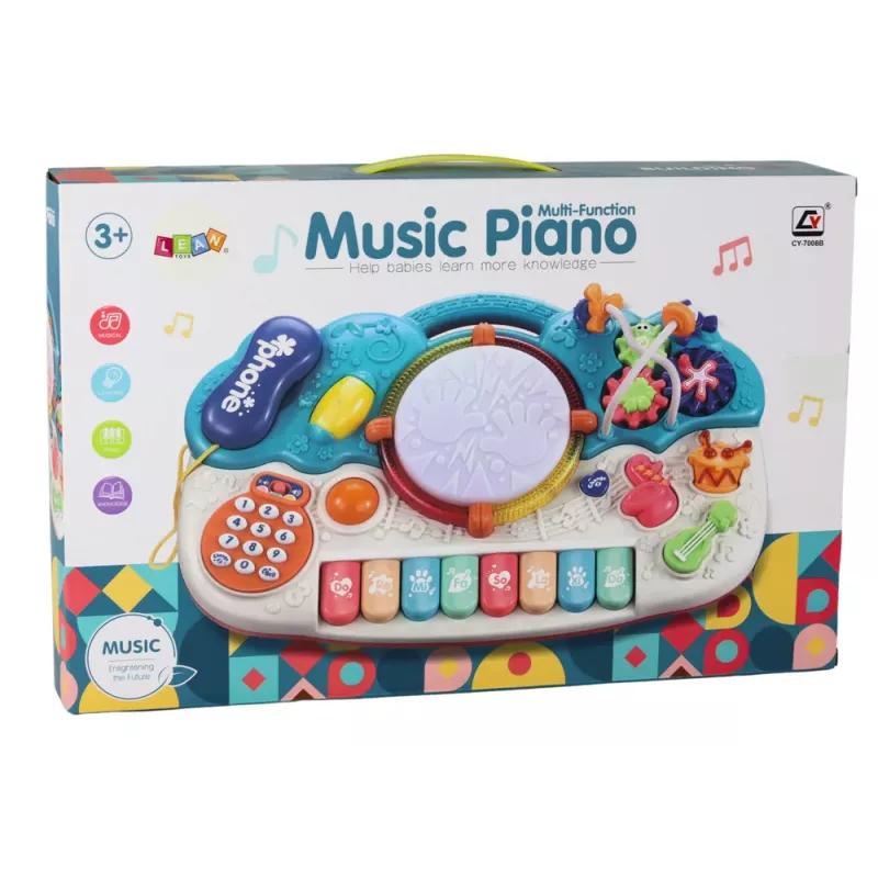 LEAN TOYS Orgelklavier pädagogisches Musikspielzeug mit Trommelklängen und Lichteffekten