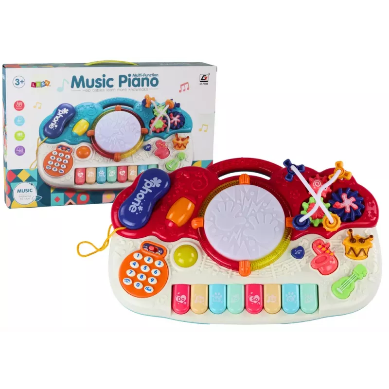 LEAN TOYS Orgelklavier pädagogisches Musikspielzeug mit Trommelklängen und Lichteffekten