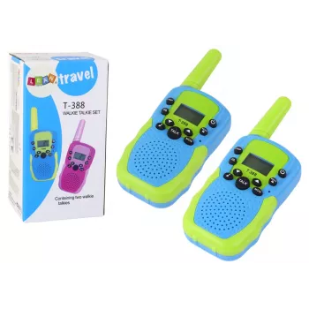 LEAN TOYS Walkie-Talkie-Set Grün/Blau 3 km Reichweite für Kinder