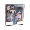 LEAN TOYS Babypuppe Emily mit grauen Haaren und Katzenschaukel