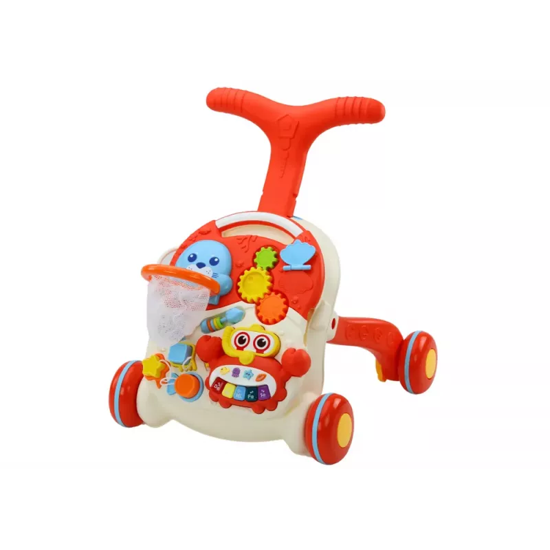 LEAN TOYS Schiebespielzeug Interaktiver Lerntisch 2in1 Rot