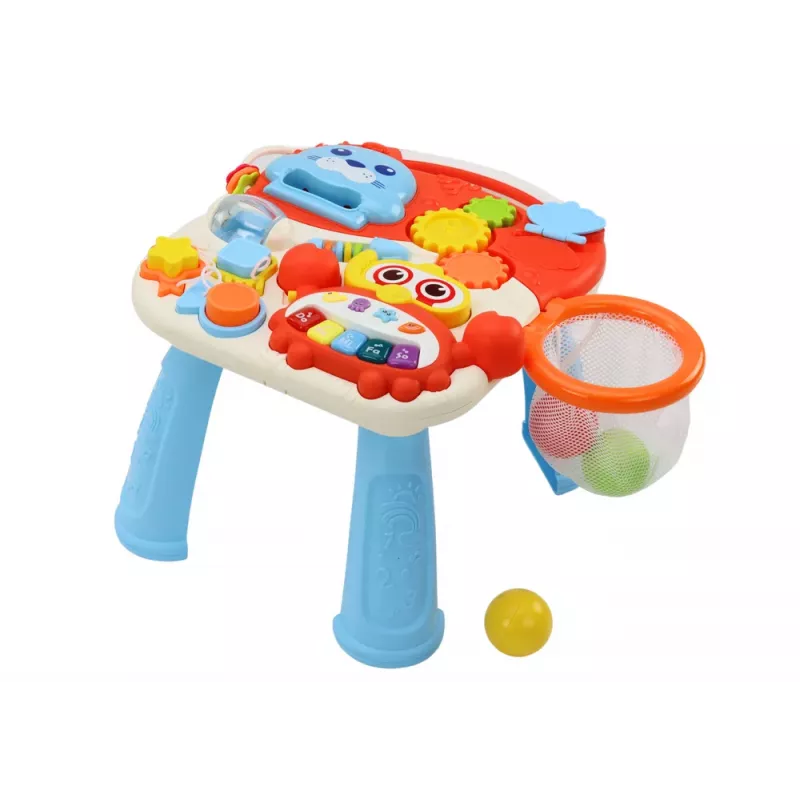 LEAN TOYS Schiebespielzeug Interaktiver Lerntisch 2in1 Rot