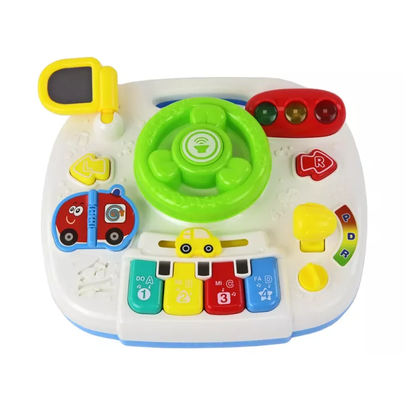 LEAN TOYS Educational Interactive Table 2in1 Board For Toddlers Steering Wheel