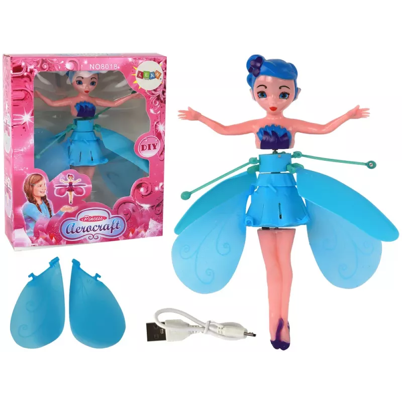LEAN TOYS Hand Controlled Magic Blue Fairy Flying Doll