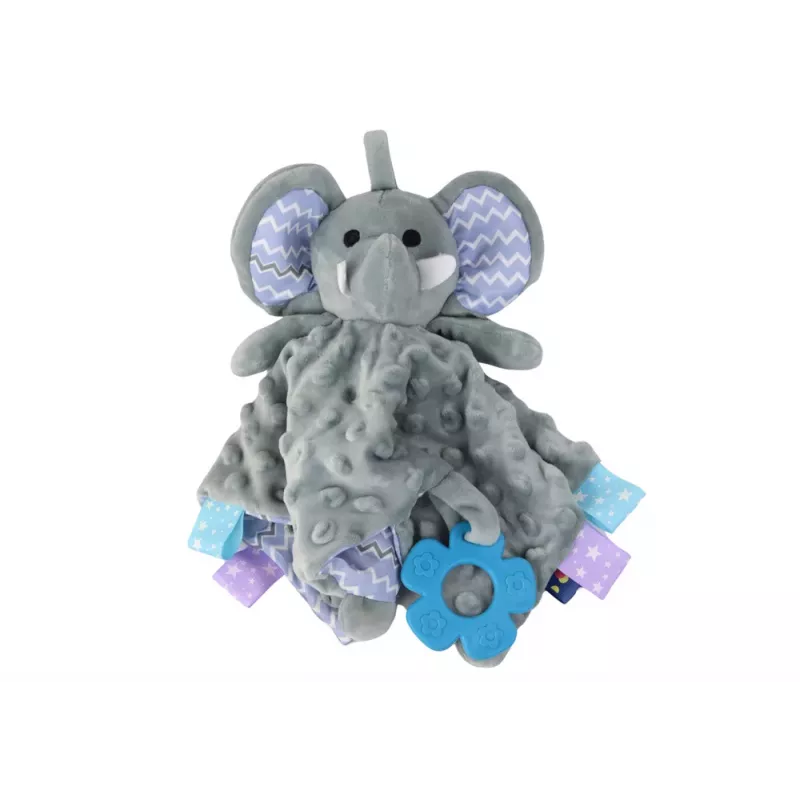LEAN TOYS Elefant Plüsch Kuscheltier Decken Tuben Beißring Rassel