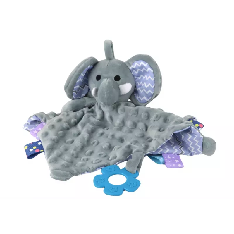 LEAN TOYS Elefant Plüsch Kuscheltier Decken Tuben Beißring Rassel