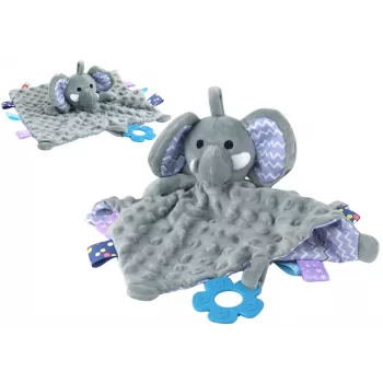LEAN TOYS Elefant Plüsch Kuscheltier Decken Tuben Beißring Rassel