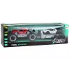 LEAN TOYS Set aus rotem Geländewagen und weißem Sportwagen mit Abschleppwagen