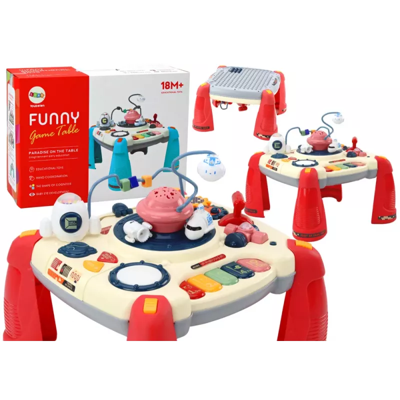 LEAN TOYS Interaktiver Lerntisch Kinder-Panel-Klavier Space Red