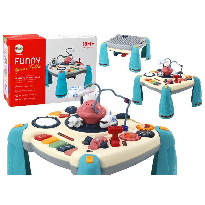 LEAN TOYS Interaktiver Lerntisch Kinder-Panel-Klavier Space Blue