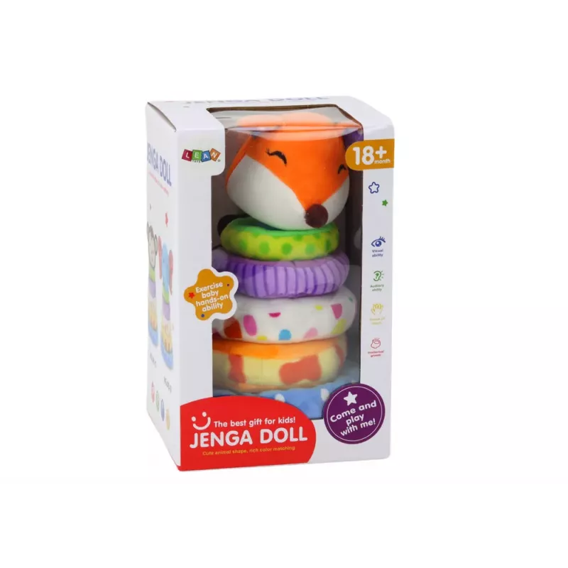 LEAN TOYS Plüsch-Pyramide Fuchs Lern-Maskottchen Bunt 27 cm
