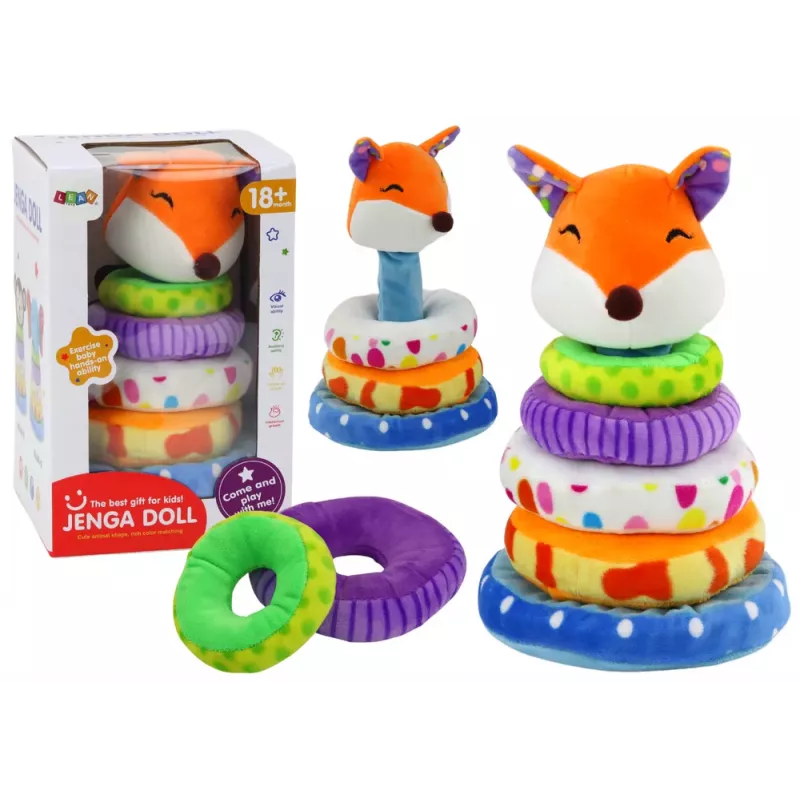 LEAN TOYS Plüsch-Pyramide Fuchs Lern-Maskottchen Bunt 27 cm