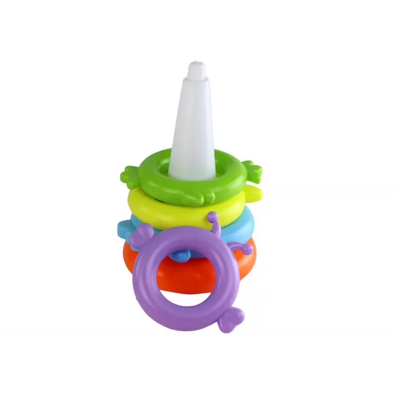 LEAN TOYS Pyramid Unicorn Puzzle 8 Circles Colorful 29cm x 14cm x 14cm