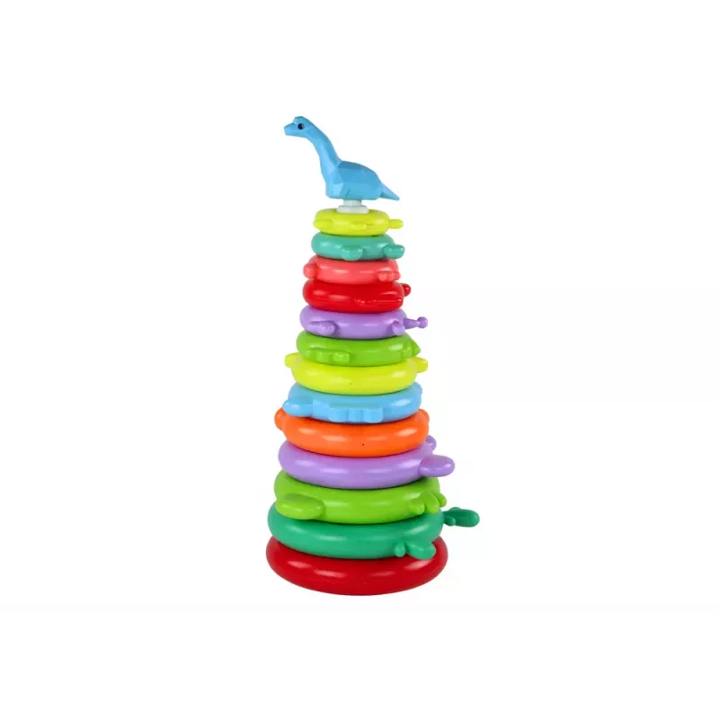 LEAN TOYS Giraffen-Pyramidenpuzzle 13 Kreise Bunt 43cm x 18cm x 18cm